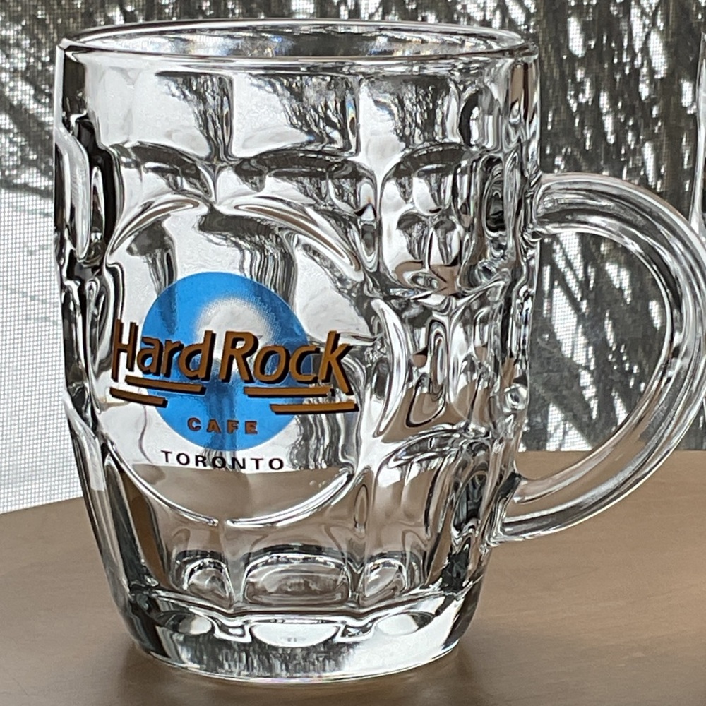 Hard Rock SET Cafe Toronto Glass Mugs - Clear and Blue ONE  SKYDOME - Picture 11 of 12